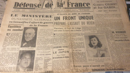 DEFENSE FRANCE/MINISTERE UNITE NATIONALE JEANNENEY DE MENTHON/FRONT UNIQUE/ARRESTATION LAFONT /SURESNES RIOLAND - Informations Générales