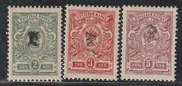 ARMENIE - N°3+4+6 * (1919) Timbres De Russie Surchargés - Armenia