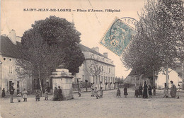 CPA - 21 - Saint Jean De Losne - Place D'Armes Et L'Hôpital - Animée Enfants Chaises Roulante - Oblitérée Mirecourt 1906 - Other & Unclassified