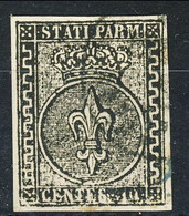 Parma 1852 N. 2 C. 10 Bianco Usato, Ottimi Margini , Cat. € 325 - Parme