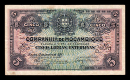 Mozambique Beira 5 Libras Esterlinas 1934 Pick R32 MBC VF - Mozambique