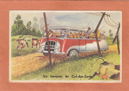 CUL-DES-SARTS CUL DES SARTS COUVIN - FANTAISIE - AUTOCAR AUTOBUS BUS CAR VACHE COW ORCHESTRE - ECRITE - Cul-des-Sarts