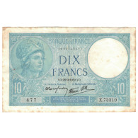 France, 10 Francs, Minerve, 1939, X.73310, TTB, Fayette:7.9, KM:84 - 10 F 1916-1942 ''Minerve''