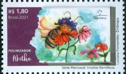 BRAZIL #4856 - BENEFICIAL INSECTS - BEES  - ABEILLE - ABELHA  - 2021  MINT - Nuovi