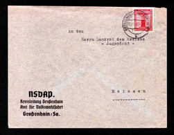DR  Brief Dienst GROSSENHAIN - Meissen - 9.1.42 - Mi.D 150 Von NSDAP - Storia Postale