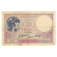 France, 5 Francs, Violet, 1928, F.34428, TB+, Fayette:3.12, KM:72d - 5 F 1917-1940 ''Violet''
