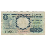 Billet, Malaisie Et Bornéo Britannique, 1 Dollar, 1959, 1959-03-01, KM:8a, TB - Malasia