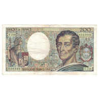 France, 200 Francs, Montesquieu, 1992, T.108, TB, Fayette:70.12a, KM:155e - 200 F 1981-1994 ''Montesquieu''