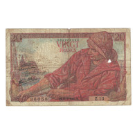 France, 20 Francs, Pêcheur, 1942, Z.13, B, Fayette:13.1, KM:100a - 20 F 1942-1950 ''Pêcheur''