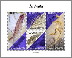 CENTRALAFRICA 2022 MNH Fossils Fossilien Fossiles M/S - OFFICIAL ISSUE - DHQ2241 - Fossielen