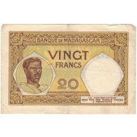 Billet, Madagascar, 20 Francs, Undated (1937-47), KM:37, TTB - Madagascar