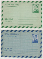 TURKEY,TURKEI,TURQUIE ,1982 ATATURK,AEROGRAMME  ,2 COVER - Lettres & Documents