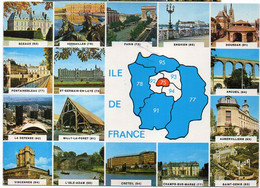 Ile De France  - Lot De 2 CP - Vues Multiples - Contours Géographiques - ...(124190) - Ile-de-France