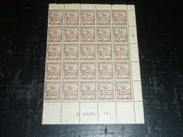 TIMBRE TAXE DU MAROC N°19 SURCHARGE ARABE Rouge & PROTECTORAT FRANCAIS Noir - FEUILLE 25 TIMBRES VENDU EN L'ETAT (CB) - Timbres-taxe