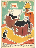 Couple âgé Et Chat:" Si J'avais Su Qu'on S'ennuie Tellement..." Signée Jacques Faizant - Faizant