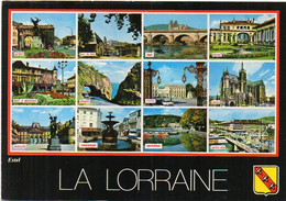 La Lorraine - Lot De 2 CP - Vues Multiples - Contour Géographique  - Blason...(124197) - Lorraine