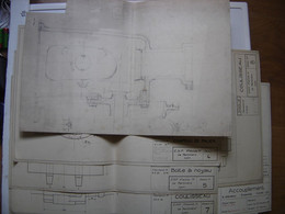 Lot PLANCHES PLANS DESSIN INDUSTRIEL La Martiniere Lyon ENP 1939 WWII - Altri Disegni