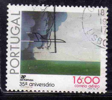 PORTUGAL PORTOGALLO 1979 AIR POST MAIL AIRMAIL POSTA AEREA TAP AIRLINE 35th ANNIVERSARY 16e USED USATO OBLITERE' - Gebraucht