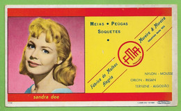 Porto - Mata Borrão - Fábrica De Malhas Alegria. Blotter. Buvard. Sandra Dee. Artist Cine United States America Portugal - Film En Theater