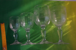 V9  Lot 55 Verres Glass Ancien Début XXe Verre à Eau à Vin Gravé 5 Verres Pied Vert 4 Verres Rosé Dont Verre à Vin à Eau - Verres