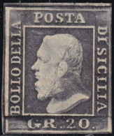 20 Gr. Grigio Scuro Pos.26 Sass 13c MH* Cv 2000 - Sicilia