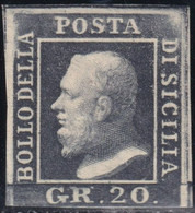 20 Gr. Grigio Scuro Pos.29 Sass 13c MH* Cv 2000 - Sicilia