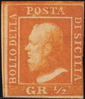 1/2 Gr. I^ Tav. Arancio PA  Pos.53 Sass 1 MH* Cv 1300 - Sizilien