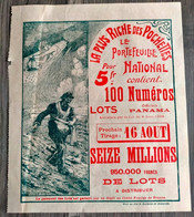 La Banque Française De Crédit Tableau Complet Des Lots PANAMA Portefeuille NATIONAL 25cm X21 Cm Du 01/08/1907 - Donald Duck