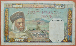 ALGERIE 1945 100 FRANCS. - Algérie