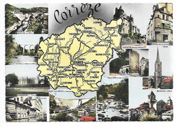 Cpsm, 23 Corrèze,  CARTE ROUTIERE, Multi-vues - Autres & Non Classés