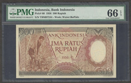 Indonesia 500 Rupiah 1958 Coconut Worker PMG 66 EPQ GEM UNC - Indonésie