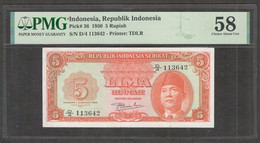 Republik Indonesia Serikat RIS 5 Rupiah 1950 PMG 58 Ch AUNC - Indonésie