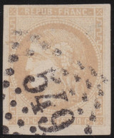 France   .    Y&T   .   43   (2 Scans)     .     O      .    Oblitéré  Avec Une Carnière Sur Le Dos - 1870 Emission De Bordeaux