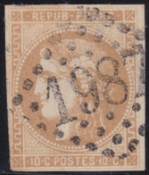 France   .    Y&T   .   43   (2 Scans)     .     O      .    Oblitéré   Point Claire - 1870 Bordeaux Printing