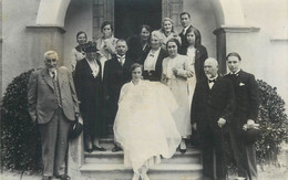 Real Photo Wedding Party Social History Bride Church Scene - Noces