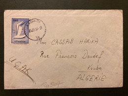 LETTRE Pour ALGERIE TP OISEAU 195 OBL.15 11 59 KADIKOY - Cartas & Documentos