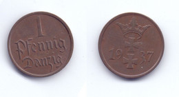 Danzig 1 Pfennig 1937 - Pologne