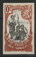 COTE DES SOMALIES ESSAI NON DENTELE De Couleur Carmin Et Noir, Neuf Sans Gomme, Qualité TB. - Unused Stamps