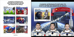 Sierra Leone 2022, Space, Chinese Astronauts, 6val In BF+BF IMPERFORATED - Africa