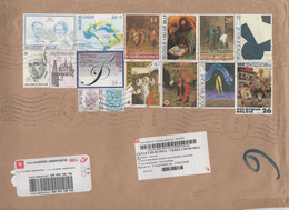 BELGIO - BELGIE - BELGIQUE - 2008 - 15 Stamps - Registered - Big Envelope - Viaggiata Da Pepinster Per Brussels - Storia Postale