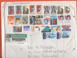 OLANDA - NEDERLAND - Paesi Bassi - 2002 - 26 Stamps - Registered - Big Envelope - Viaggiata Da ???? Per Brussels,Belgium - Cartas & Documentos