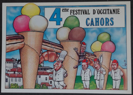 Carte Postale - 4eme Festival D'Occitanie (Grand Prix Du Dessert - Pont Valentre) Cahors - Illustration : Bernard Veyri - Veyri, Bernard