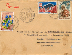 1968 DAHOMEY , SOBRE CIRCULADO , DASSA - ZOUME / FRANKFURT , CORREO AÉREO . JAMBOREE , SCOUT , FLOWERS - Altri - Africa