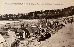 Perros Guirec - La Plage De Trestraou Et Les Villas De Pors Nevez - Perros-Guirec