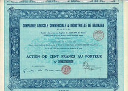 Titre De 1927 - Compagnie Agricole Commerciale & Industrielle De Badikaha - Côte D'Ivoire - Titre Original - Afrique
