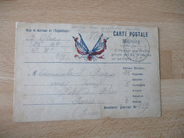 Guerre 14.18  Carte Franchise 4 Drapeaux  Francais Centre - Guerra De 1914-18
