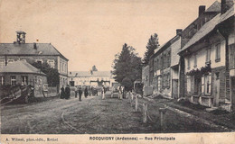 CPA - 08 - ROCQUIGNY - Rue Principale - Animée - Chevaux - Charette - A Wilmet Rethel - Andere & Zonder Classificatie