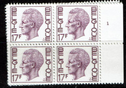 1755 P3  Blocs 4  **    Pl 1/4 - 1977-1985 Zahl Auf Löwe (Chiffre Sur Lion)