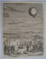 Montgolfière : Expérience à Annonay Le 4 Juin 1783, Par Les Frères Montgolfier Gravure Ancienne - Sonstige & Ohne Zuordnung