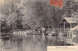 CPA - 91 - BRUNOY - Bords De L'Yères Au Restaurant Toillon - Barque - Animée - Brunoy